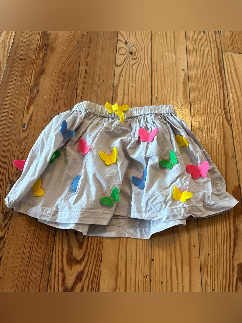 Mini Boden Girls Butterfly Appliqué Skirt Rainbow Size 18m-24m Gray